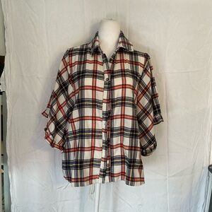 ANDREE BY UNIT Red and Blue Plaid Casual Shirt
